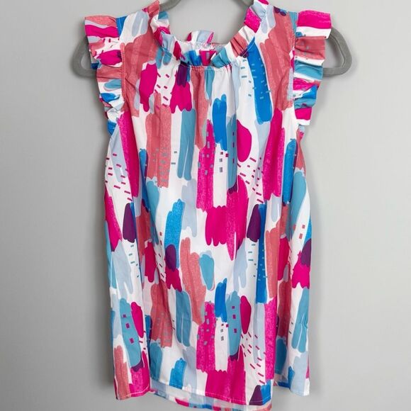 UNBRANDED | NEW Multicolor Ruffle Trim Blouse Sleeveless Women’s Size Medium - Picture 1 of 8